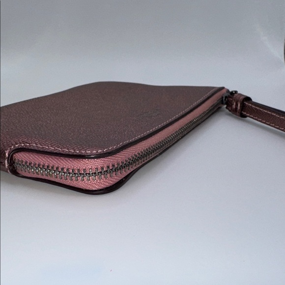 Coach Corner Zip Rose Gold Wristlet - Picture 5 of 5